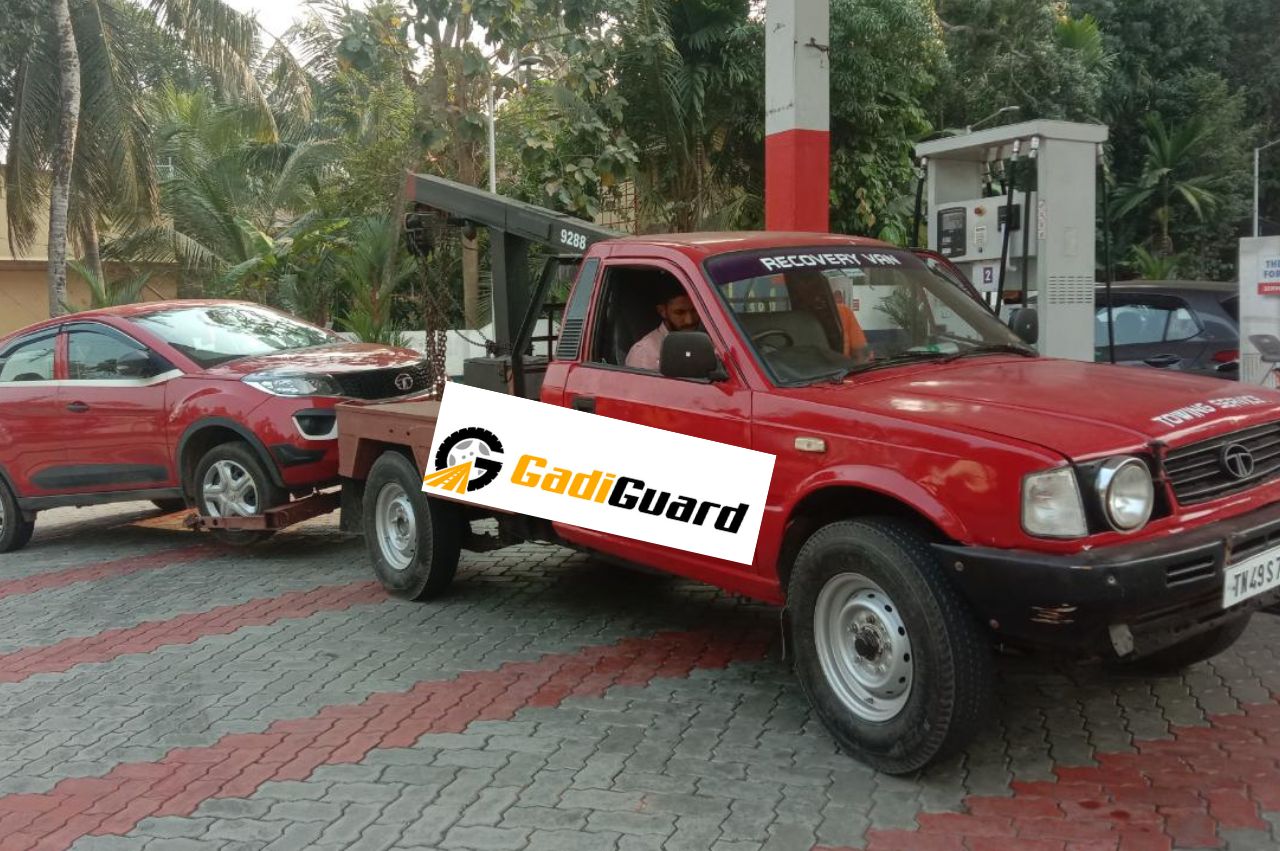 Towing a car in Kozhikode